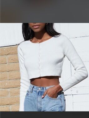 Brandy Melville White Button Cardigan